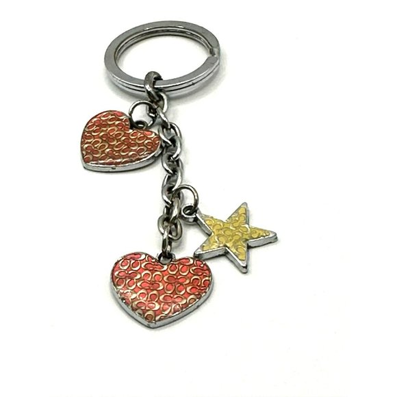 Coach Accessories Coach Keychain With Signature Logo Hearts Star Charm Poshmark